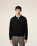 Black Wool Shirt Collar Ami De Coeur Cardigan