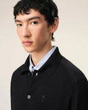 Black Wool Shirt Collar Ami De Coeur Cardigan