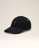 Black Cotton Ami De Coeur Embroidery Cap