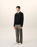Black Wool Shirt Collar Ami De Coeur Cardigan