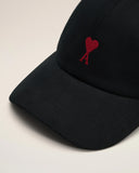 Black Cotton Ami De Coeur Embroidery Cap