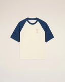 White And Blue Cotton Ami De Coeur Knitted Patch T-shirt