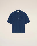 Blue Cotton Ami De Coeur Knitted Patch Polo