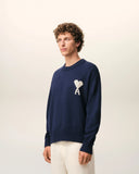 Blue Wool And Cotton Crewneck Ami De Coeur Sweater