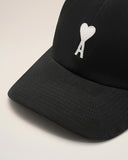 Black Cotton Ami De Coeur Felt Patch Cap
