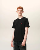 Black Cotton Red Ami De Coeur Tshirt