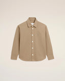Beige Cotton Knitted Ami De Coeur Overshirt