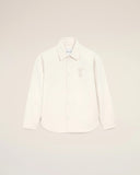 White Cotton Knitted Ami De Coeur Overshirt