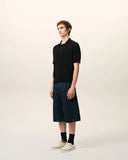 Black Wool Short Sleeves Ami De Coeur Polo