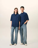 Blue Cotton Ami De Coeur Knitted Patch Polo