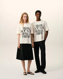 White Cotton Thank You For Being A Friend Print T-shirt