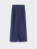 Pantalon large en popeline de coton - Bleu