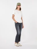 T-shirt en satin et jersey - Ecru