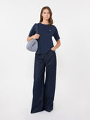 T-shirt simple en coton - Bleu