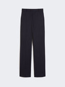Pantalon en laine à fines rayures - Bleu