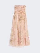 Robe en organza de soie imprimée - Poudre