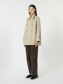 Trench-coat court en sergé imperméable - Sable