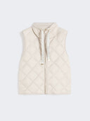 Veste rembourrée sans manches en toile de nylon imperméable - Sable