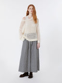 Pantalon en batavia de coton et ramie - Bleu