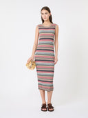 Robe mi-longue en fil de viscose - Multicolore