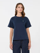 T-shirt simple en coton - Bleu