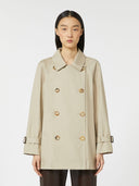 Trench-coat court en sergé imperméable - Sable