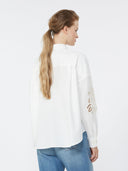 Chemise en coton avec dentelle et broderies - Blanc