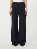 Pantalon en toile de pure laine - Bleu