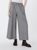 Pantalon en batavia de coton et ramie - Bleu