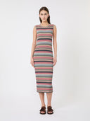 Robe mi-longue en fil de viscose - Multicolore