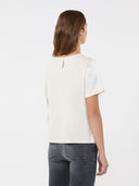 T-shirt en satin et jersey - Ecru