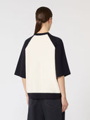 Pull boxy en viscose stretch - Blanc bleu