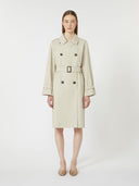 Trench-coat à double boutonnage en sergé imperméable - Naturel