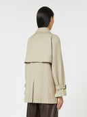 Trench-coat court en sergé imperméable - Sable