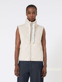 Veste rembourrée sans manches en toile de nylon imperméable - Sable