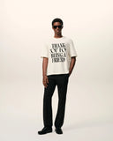 White Cotton Thank You For Being A Friend Print T-shirt