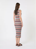 Robe mi-longue en fil de viscose - Multicolore
