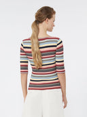 Pull côtelé en fil de viscose stretch - Multicolore