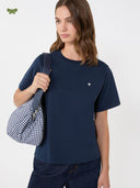 T-shirt simple en coton - Bleu