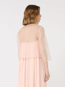 Veste courte en organza de soie - Poudre