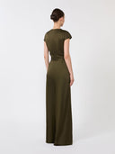 Combinaison en envers satin - Vert mousse