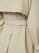 Trench-coat court en sergé imperméable - Sable