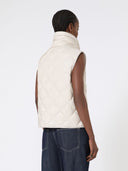 Veste rembourrée sans manches en toile de nylon imperméable - Sable