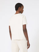 T-shirt brodé en jersey - Sable