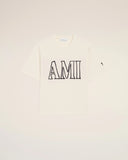 White Cotton Ami Paris Print T-shirt