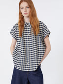 Chemise en batavia de coton et ramie - Bleu