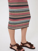 Robe mi-longue en fil de viscose - Multicolore