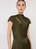Combinaison en envers satin - Vert mousse