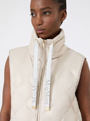 Veste rembourrée sans manches en toile de nylon imperméable - Sable