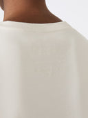 T-shirt brodé en jersey - Sable